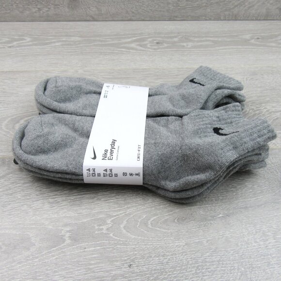 Nike Everyday Cushioned Ankle Socks Dri-Fit Men's Size 8-12 Grey 6 Pack NEW - Picture 7 of 9